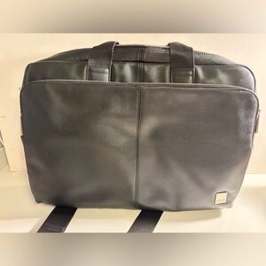 Knomo Amesbury Black Leather Briefcase